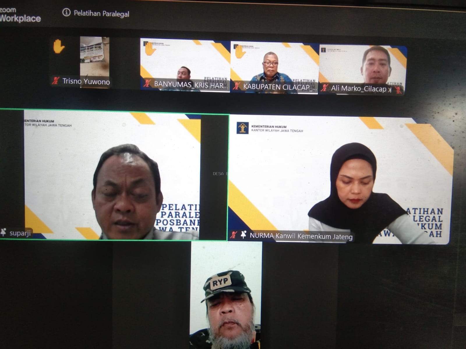 Tingkatkan Akses Keadilan, Kantor Wilayah Kementerian Hukum Jawa Tengah Gelar Pelatihan Paralegal Angkatan XIII Secara Online
